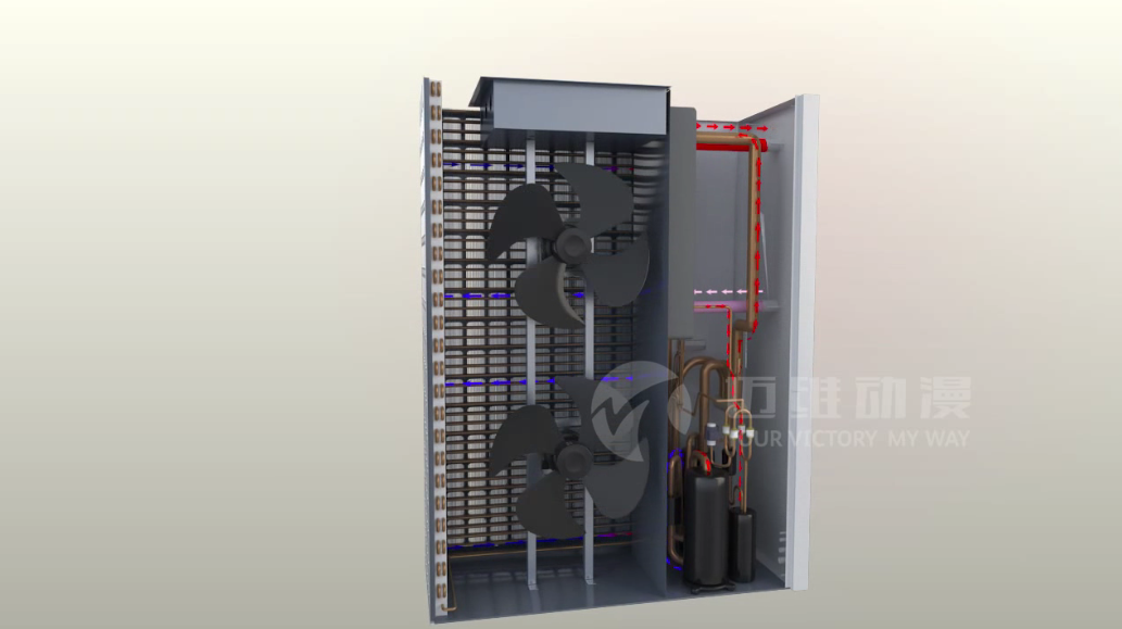 空氣能采暖設備系統(tǒng)原理三維動畫
